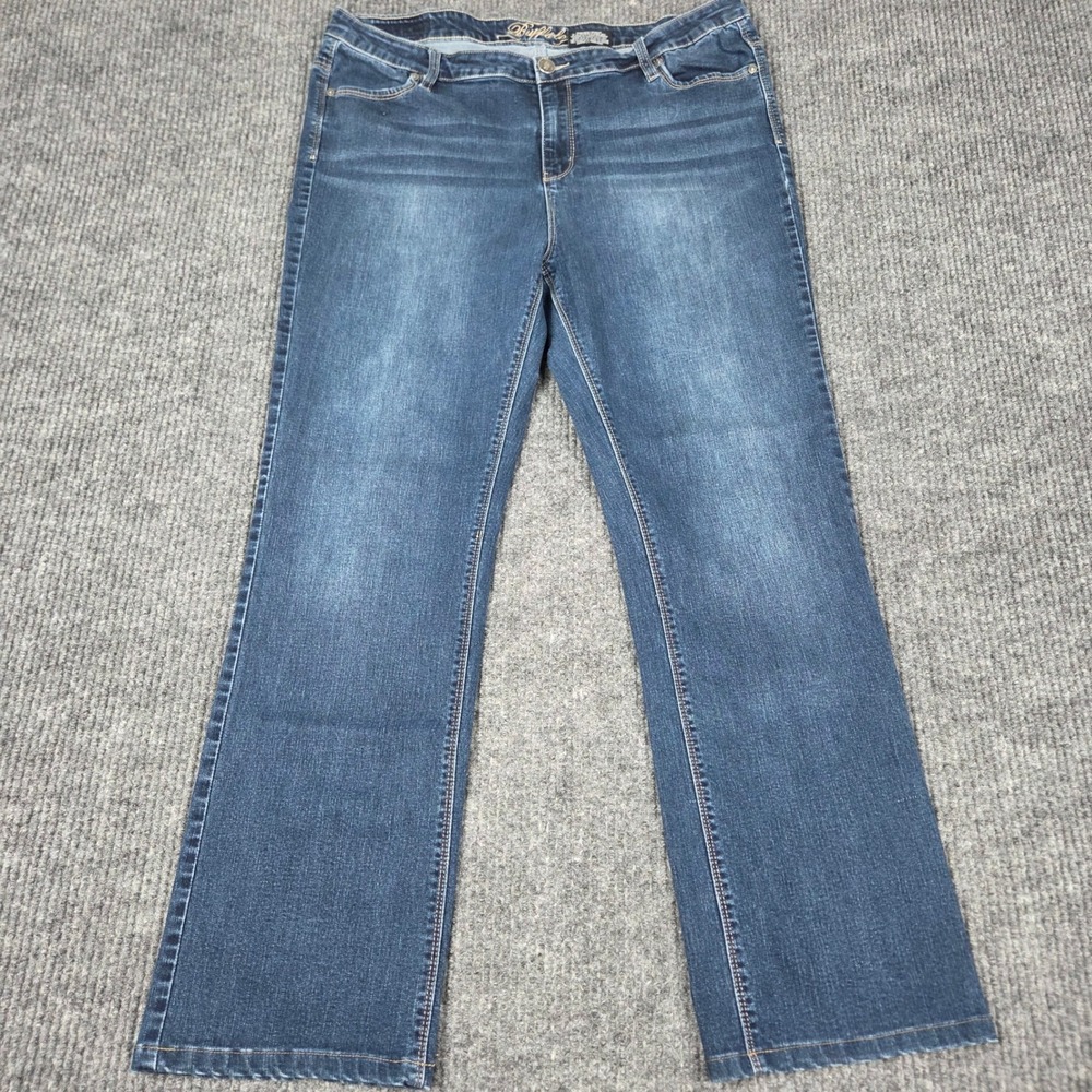 Buffalo David Bitton Womens Straight Leg Jeans Blue Medium Wash Size 16x32